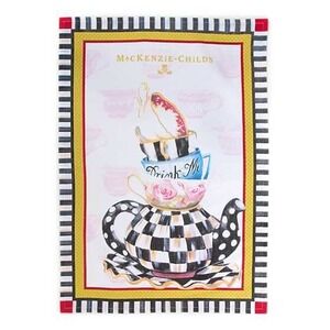 Brand New Mackenzie Childs Curious Teacup Tea Towel